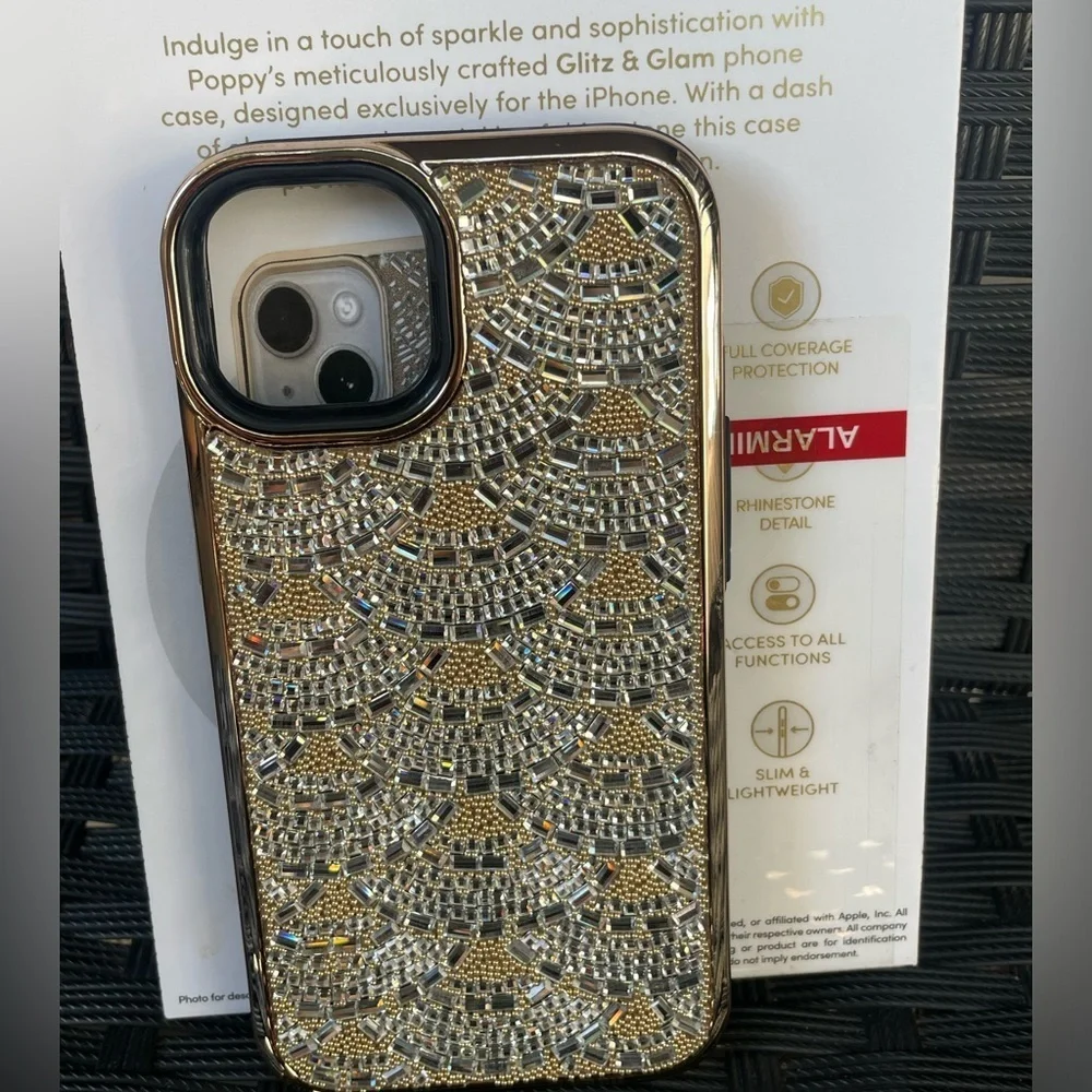 iPhone Case 14/13 ,Gold Glitz & Glam Phone Case for iPhone 14/13
